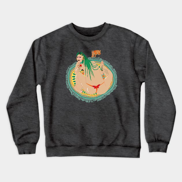 Sitting on the rug Crewneck Sweatshirt by ezrawsmith